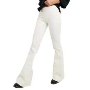 We The Free Penny Pull-On Flare Jeans in White Stretch 29